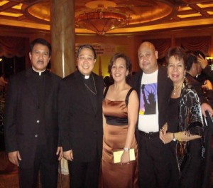 TBTKish Gathering of our Paring Bol-anon,USA in NYC.  With the TBTK Chairperson Betty Veloso-Garcia, from left: Fr. Doming Orimaco,Papal Nuncio to Haiti, Bishop Barney Auza, Fr. Roel Lungay,TBTK song composer, and Minda Mascarinas-Cadag.