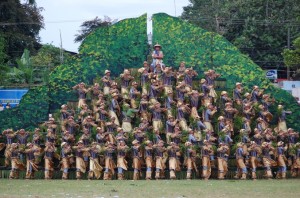 BEFORE its majestic mountain, Maribojoc street dancing contingent redefined near perfection performance to grab the grand award in this year’s Sandugo Street Dancing festival. Runners up were Katigbawan Festival’s Immaculate Mary Academy of Catigbian and Caromata Festivals LGU Trinidad. (PIA)  