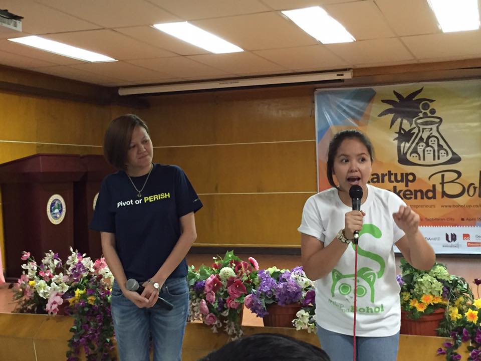 Startup Weekend Bohol 2 Facilitators Angel Abella (L) and Goldy Yancha (R)