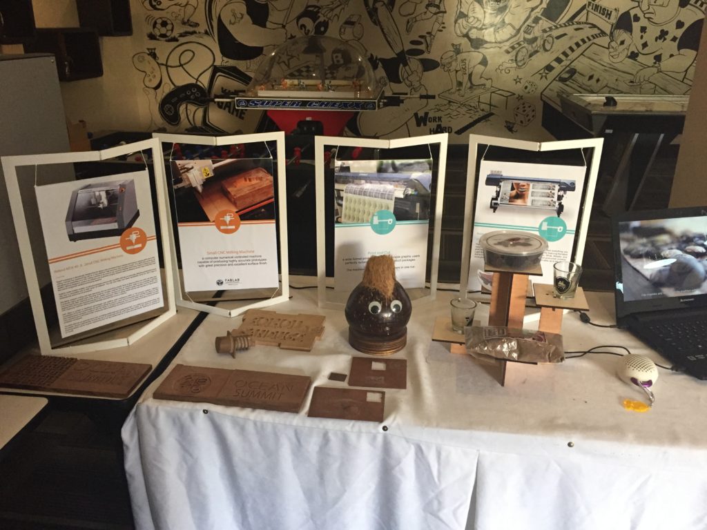 Fablab featured various examples of products that were fabricated by various makers and maker organizations.  Some of these products are already commercially sold.